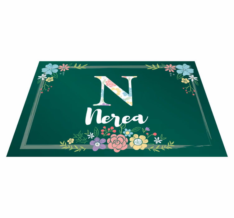 Customizable placemat floral initial design - TenStickers