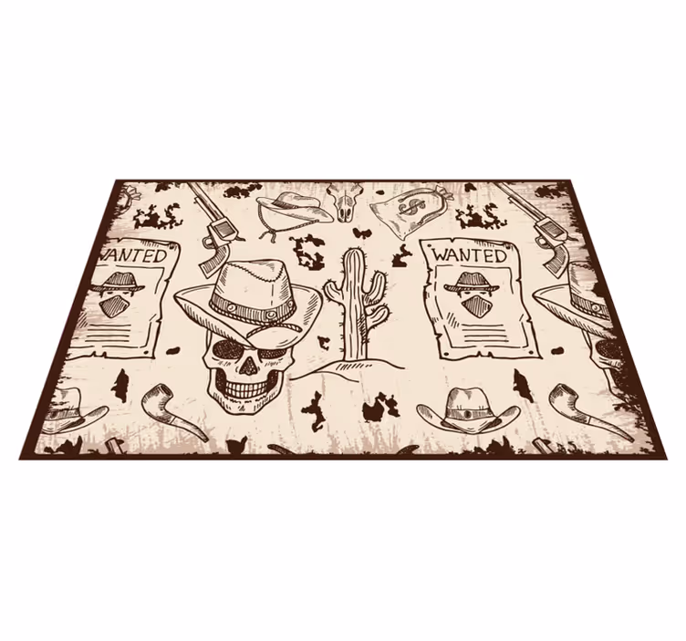 Original placemat with skull and cowboy designs - TenStickers