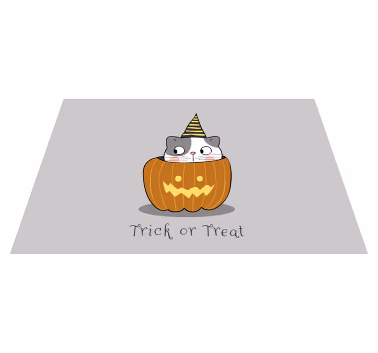 Halloween placemat cat in pumpkin - TenStickers