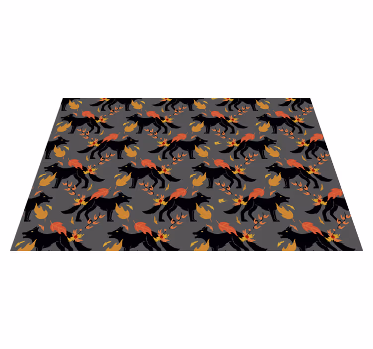 Halloween placemat foxes and flames - TenStickers