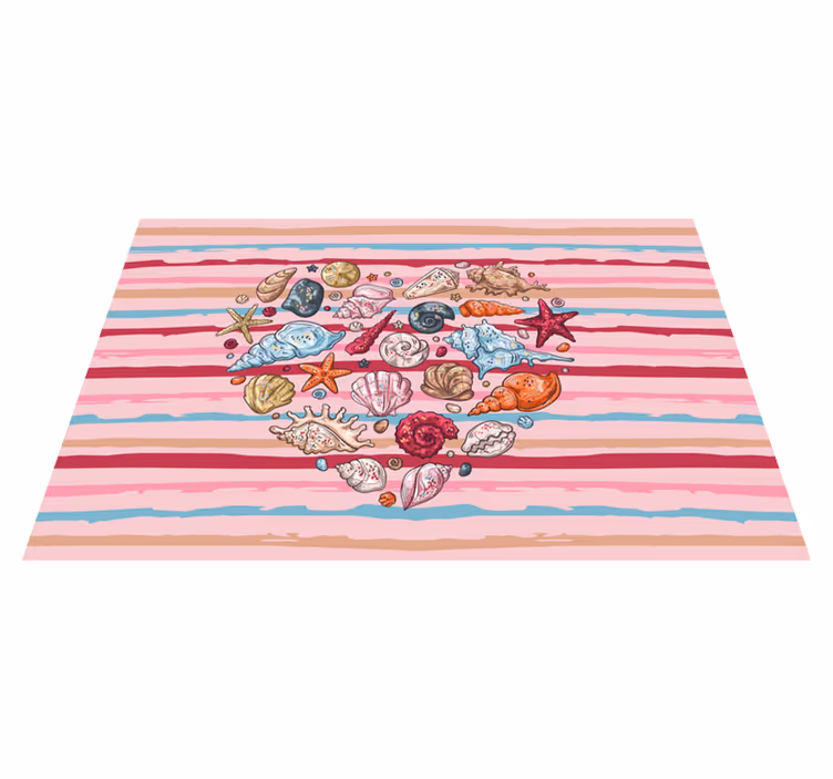 Modern placemat shells heart design - TenStickers