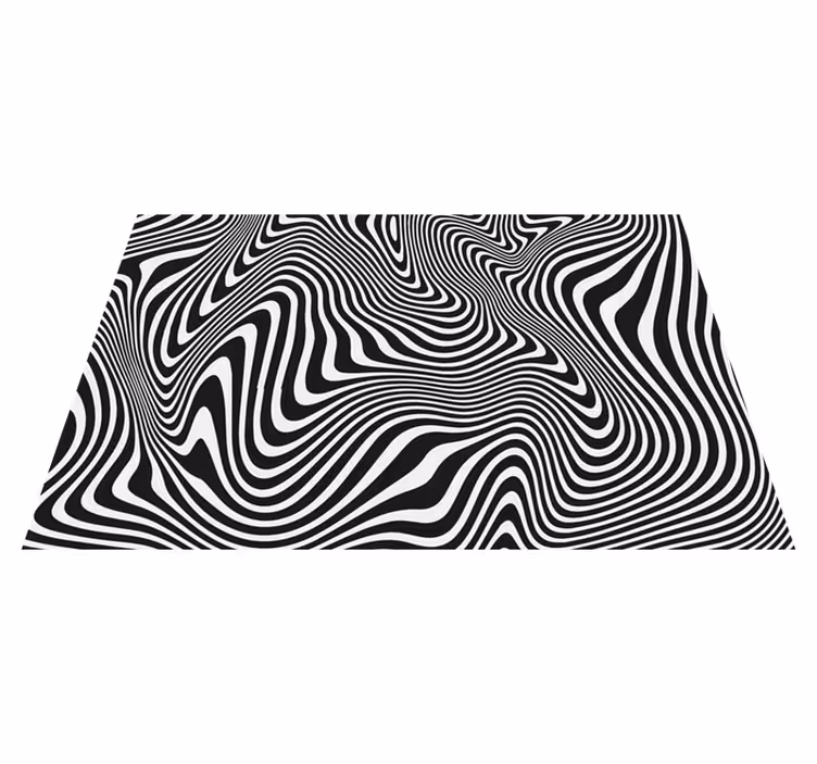 Modern placemat with flowing black patterns - TenStickers