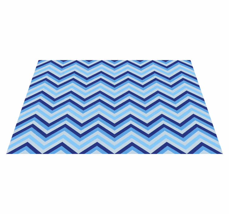 Different blues chevron pattern modern placemat - TenStickers