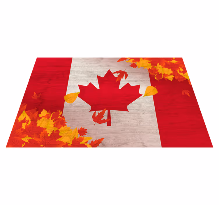 Vintage wood and Canadian leaves Vinyl placemat - TenStickers
