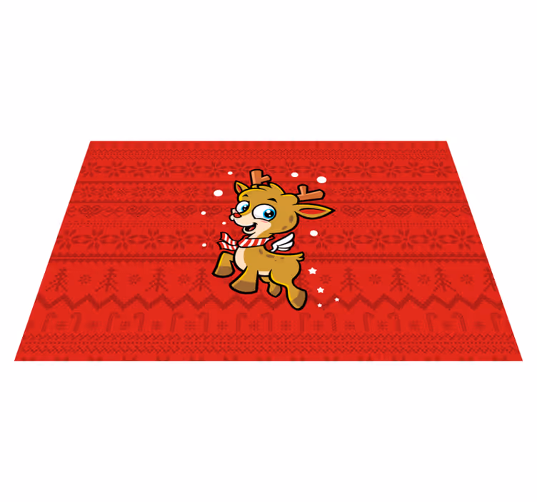 Christmas placemat with adorable reindeer design - TenStickers