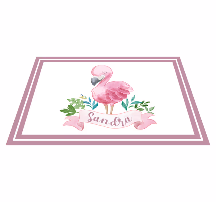 Customizable placemat flamingo with ribbon - TenStickers