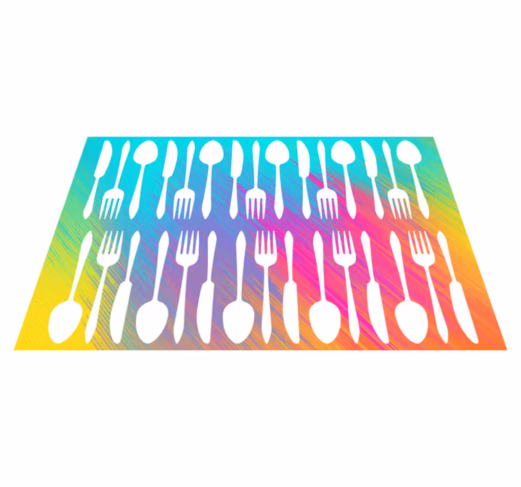 Colourful Knife Fork and Spoon modern placemats - TenStickers