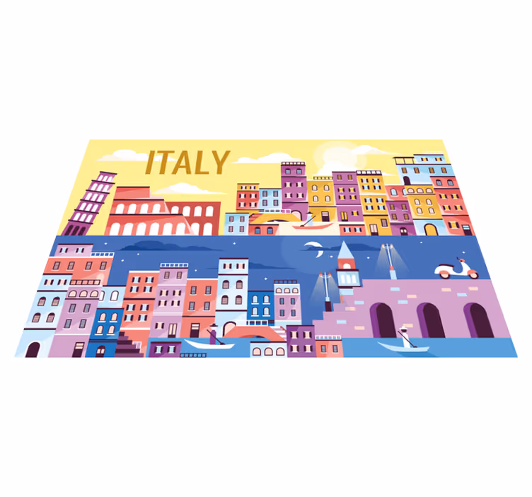 Customizable placemat vibrant italy cityscape - TenStickers