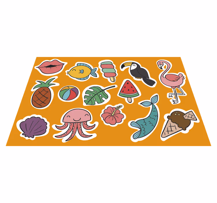 Children placemat with colorful tropical designs - TenStickers