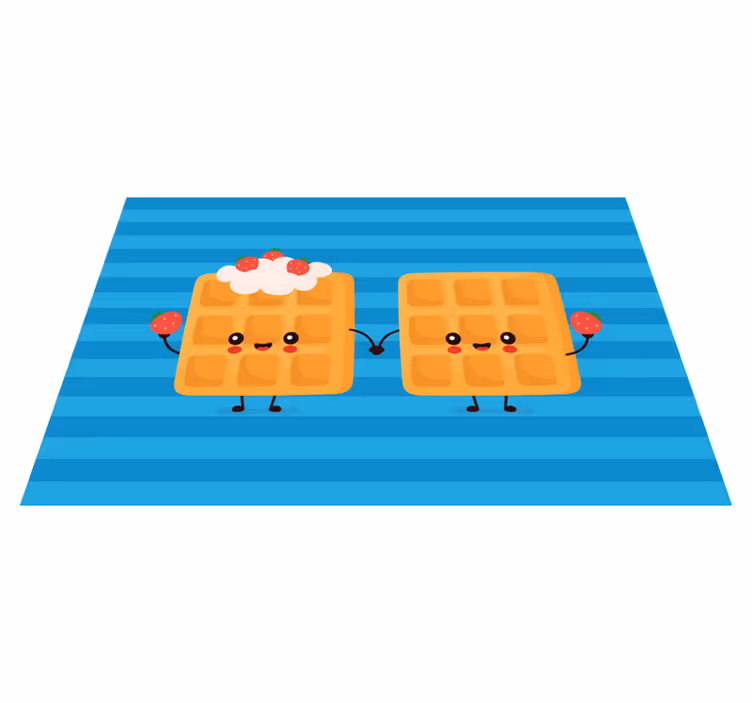 Children placemat happy waffle friends - TenStickers