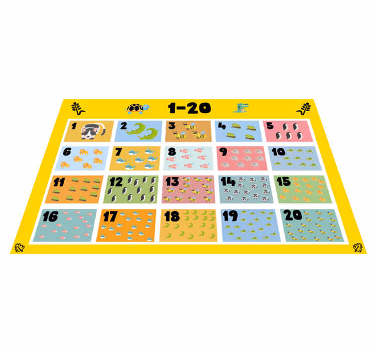 Children placemat with bright number chart - TenStickers