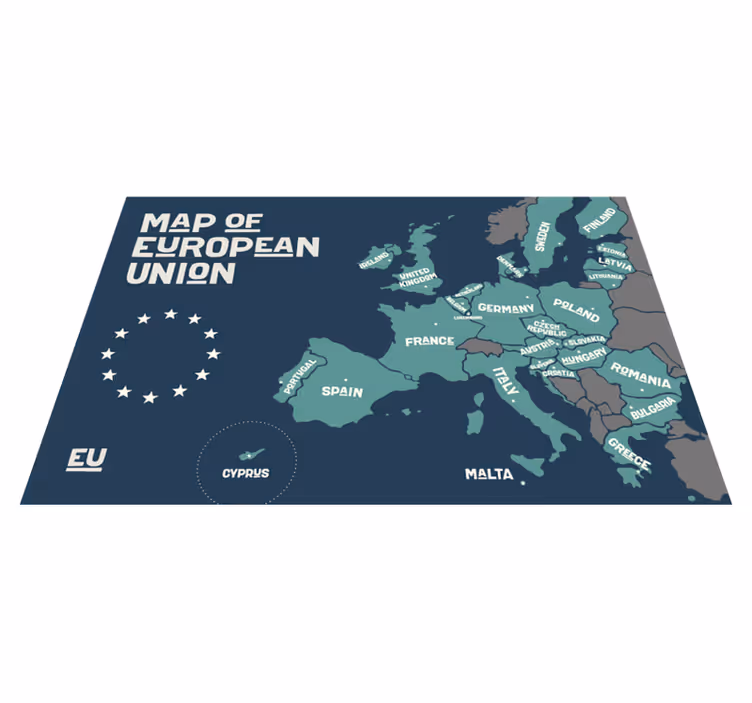 Placemat with quote map of the european union - TenStickers