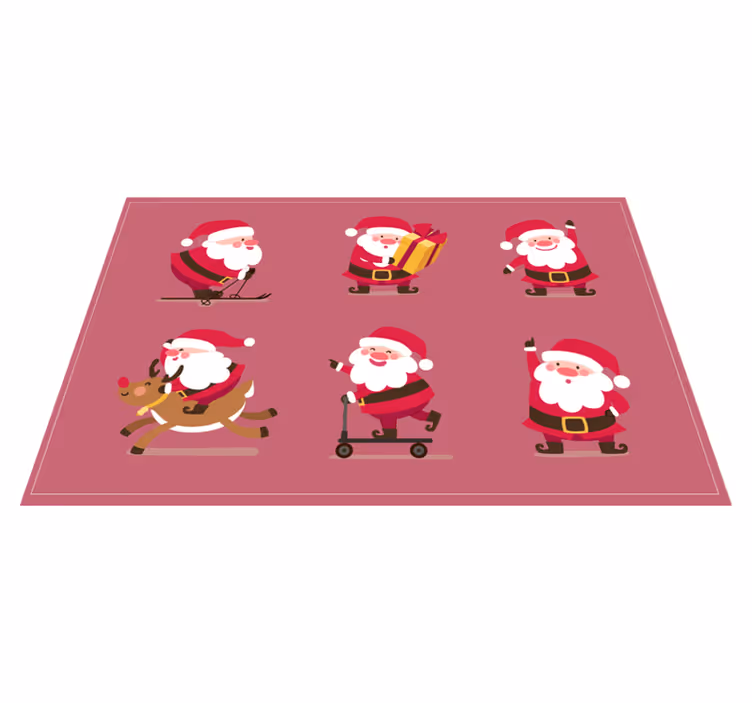 Christmas placemat featuring santa claus characters - TenStickers