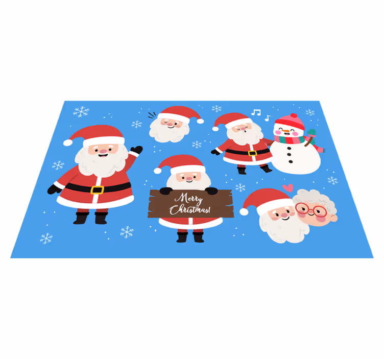Christmas placemat featuring santa claus designs - TenStickers