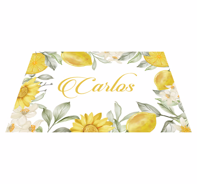 Customizable placemat lemon floral design - TenStickers