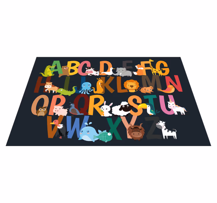 Children placemat with animal alphabet characters - TenStickers