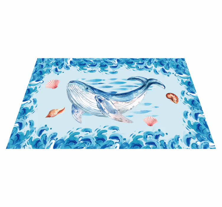 Original placemat whale ocean theme - TenStickers