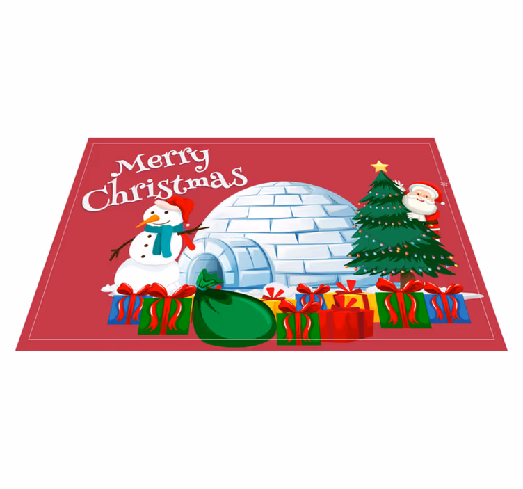 Christmas placemat with festive holiday scene - TenStickers