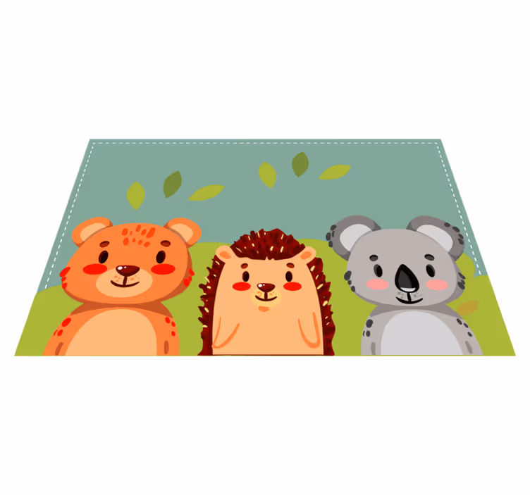 Children placemat cute animal companions - TenStickers