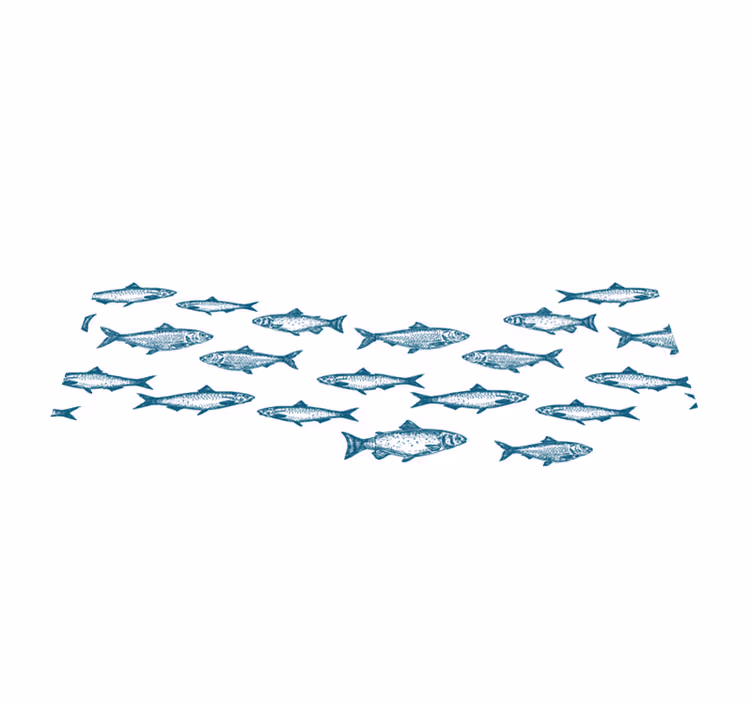School of fish wave Vinyl placemats - TenStickers