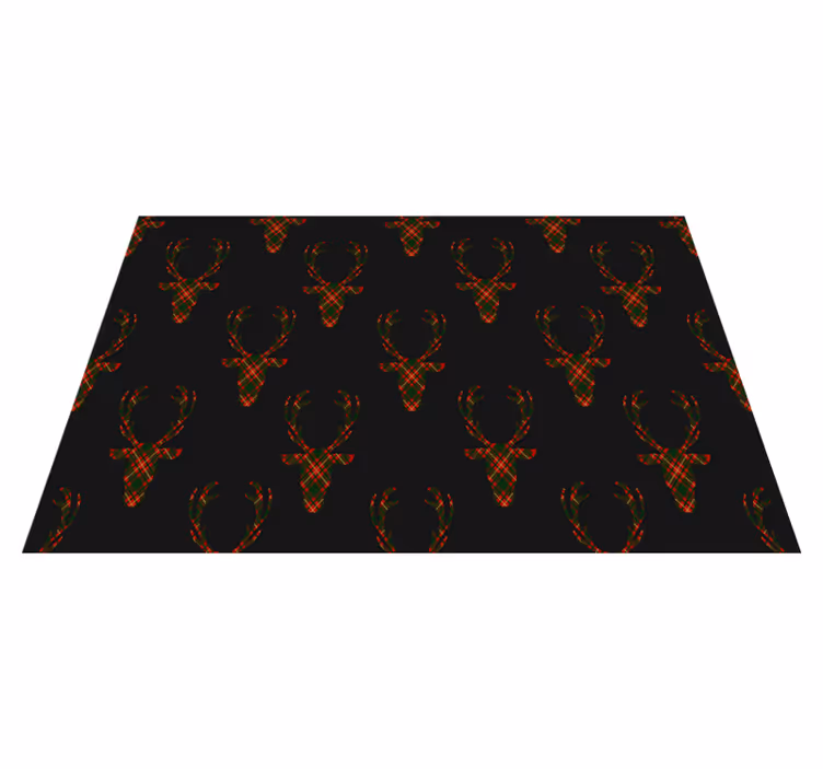 Christmas placemat plaid reindeer shapes - TenStickers