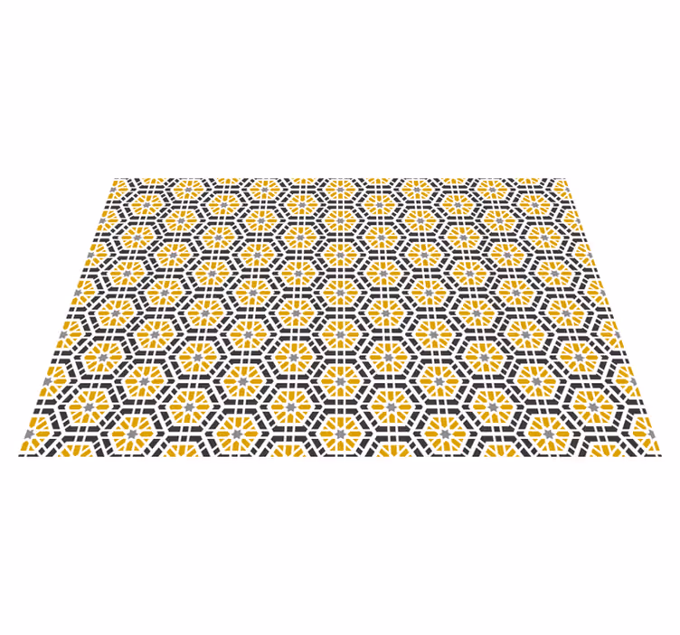 Hexagonal yellow pattern modern placemats - TenStickers