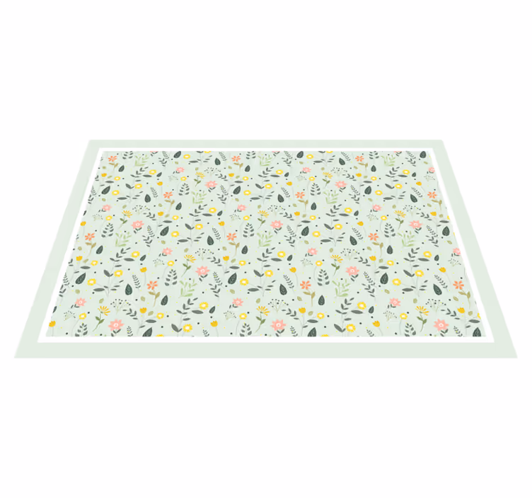 Original placemat floral pattern table setting - TenStickers