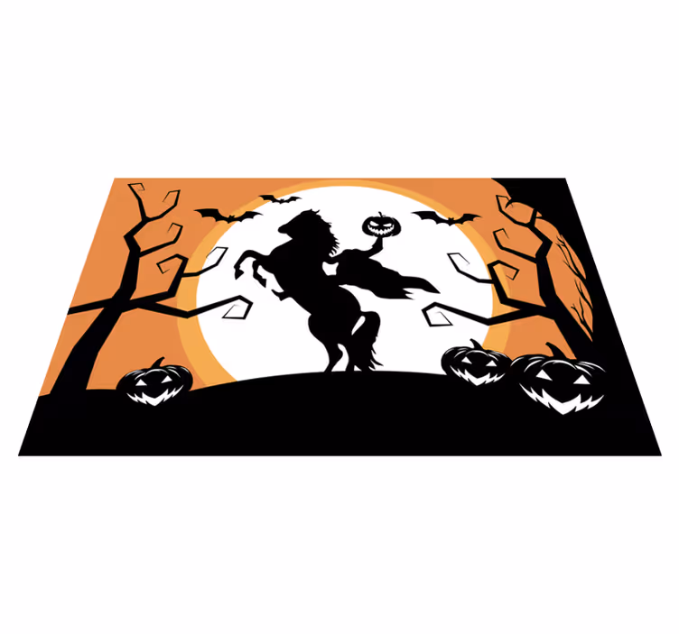 Halloween placemat horse with pumpkin design - TenStickers