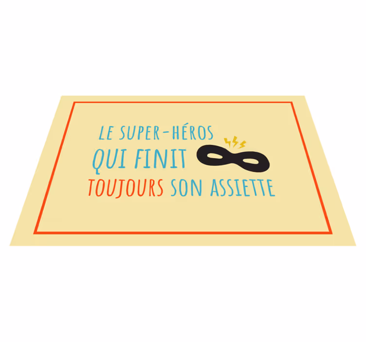 Children placemat superhero plate design - TenStickers