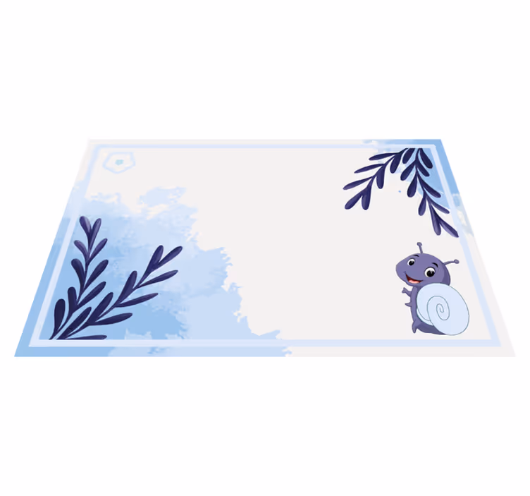 Children placemat snail character with leaves - TenStickers