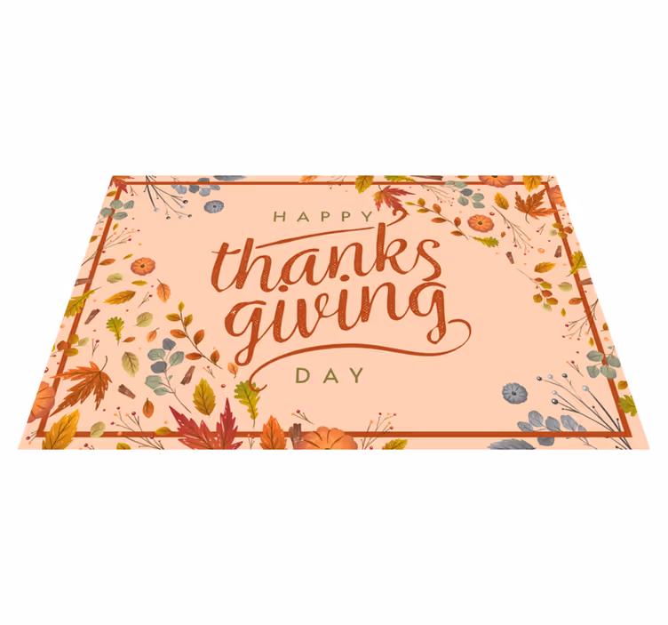 Cute pink thanksgiving Vinyl placemats - TenStickers