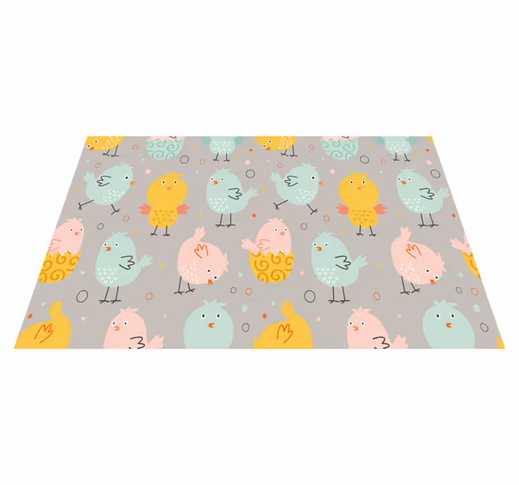 Children placemat colorful chick characters - TenStickers