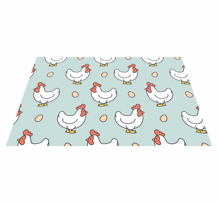 Children placemat with playful chicken designs - TenStickers