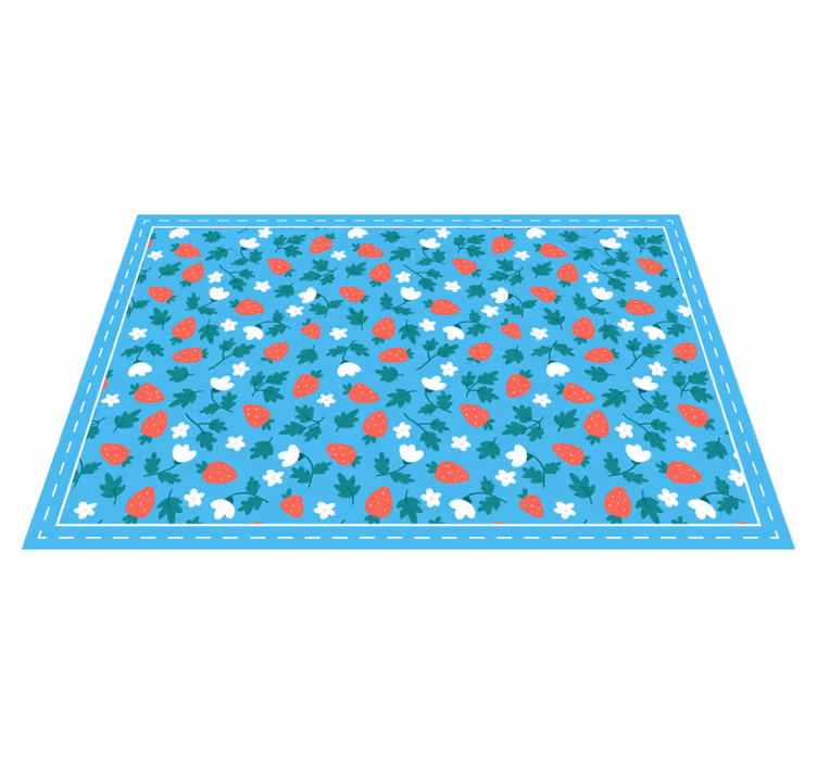 Original placemat strawberry floral design - TenStickers