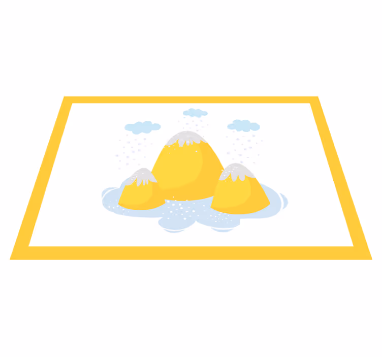 Children placemat yellow mountain illustration - TenStickers