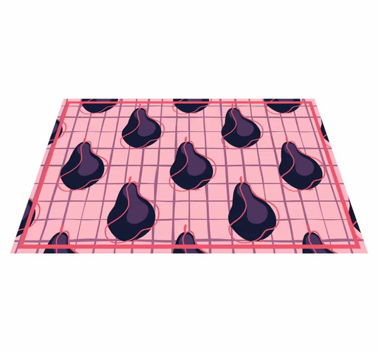 Checked pattern with pears modern placemats - TenStickers