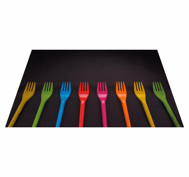 Children placemat colorful fork collection - TenStickers