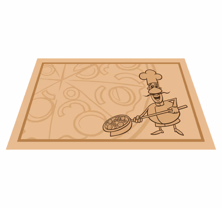 Children placemat chef with pizza - TenStickers