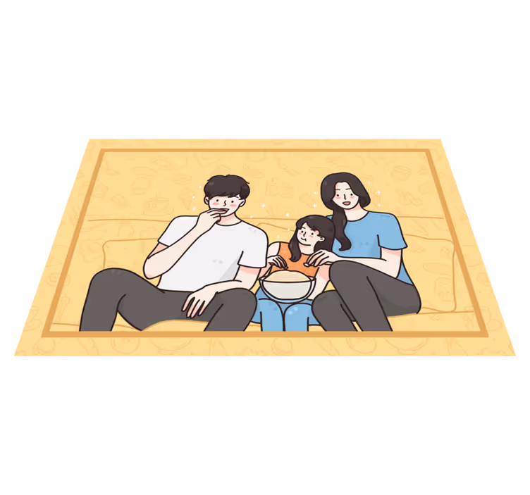 Children placemat family sharing snacks - TenStickers