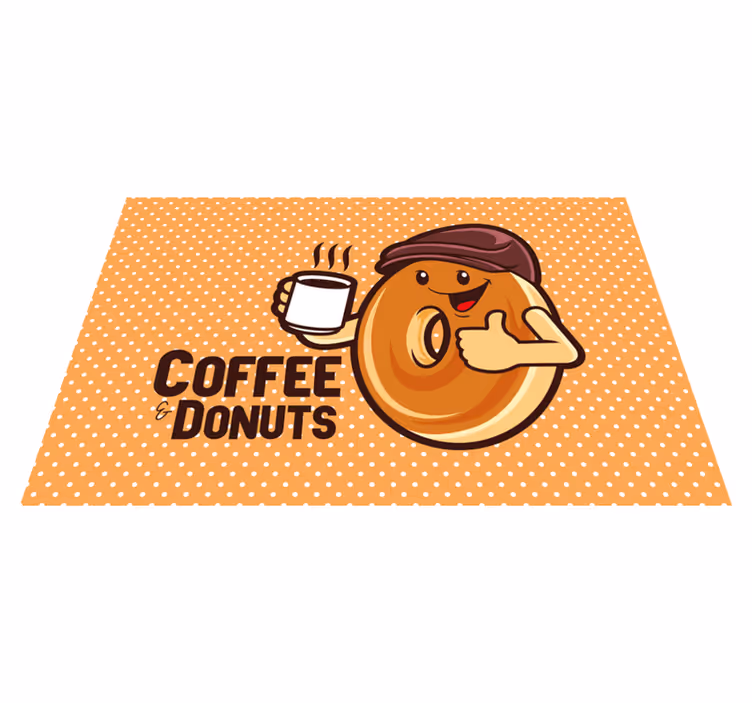 Children placemat with joyful doughnut character - TenStickers