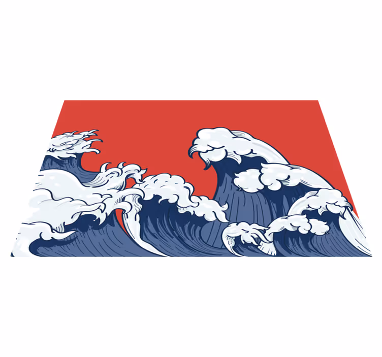 Japan wave illustration  rectangular placemats - TenStickers