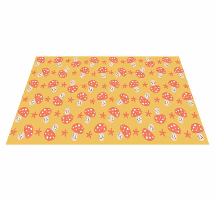 Children placemat with playful mushroom design - TenStickers