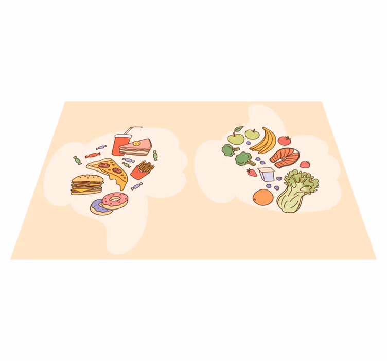 Children placemat with food-themed designs - TenStickers