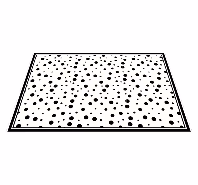 Black polka dots on white home placemats - TenStickers