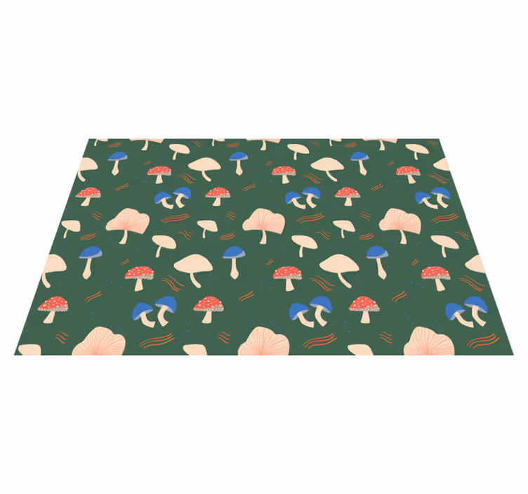 Red and white realistic mushrooms placemats - TenStickers