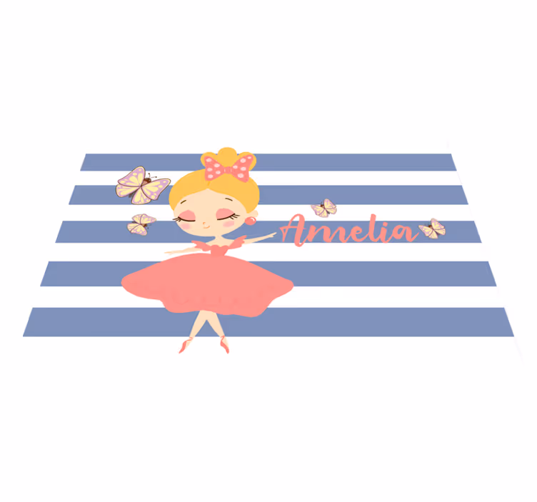 Princess with pink dress butterflies placemats - TenStickers