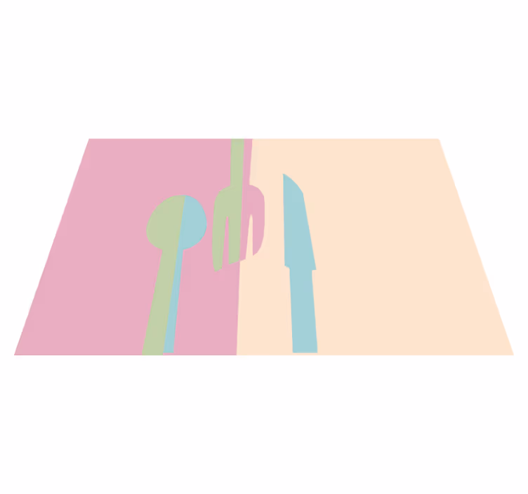 Original placemat with artistic cutlery design - TenStickers