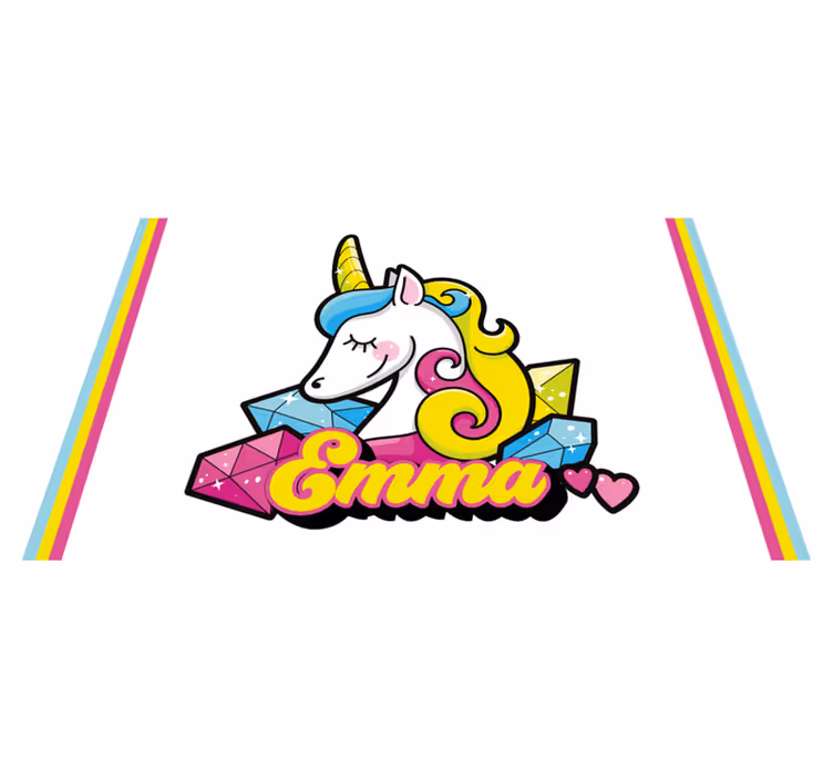 Pretty diamond unicorn Personalised placemats - TenStickers