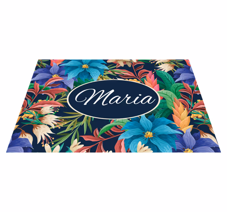 Customizable placemat floral personalized platter - TenStickers
