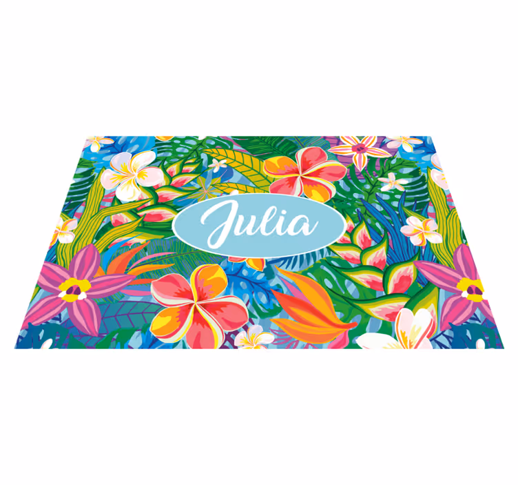 Customizable placemat tropical floral design - TenStickers